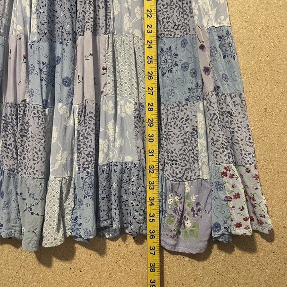 Advantage Maxi Skirt Patchwork Elastic Waist Plus Size 1X Boho Hippie Festival - Picture 5 of 10